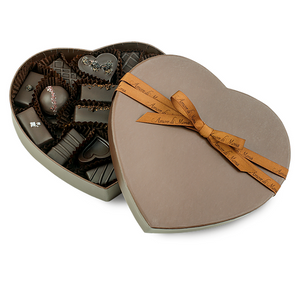Amore Assortment - 16 Piece Heart Box in Brown