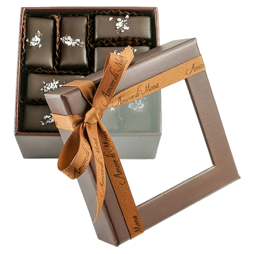 Sel Mignardise Selection - 16 Piece Square Gift Box in Brown