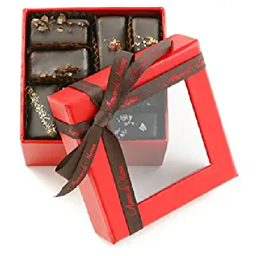 Assorted Mignardise Collection - 16 Piece Square Gift Box in Red